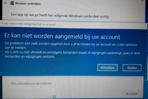 foutmelding er kan nieet worden aangemeld